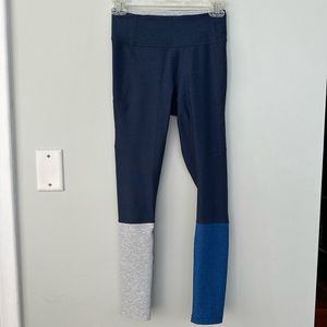 Outdoor Voices Blue Color Blocked Leggings